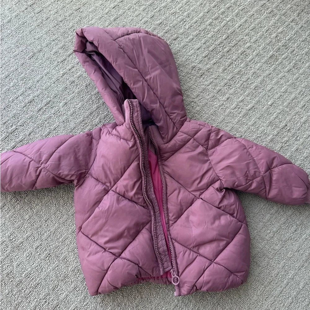 Zara purple puffer toddler jacket 12-18 months